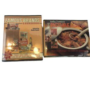 Lot of 2 Betty Crockers Famous Brands Cookbook Picture Cookbook 1980s